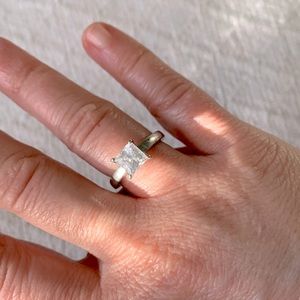 Swarovski Zirconia Princess-Cut Solitaire Ring